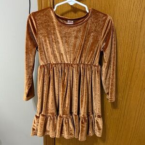Velvet Long Sleeve Dress in Rich Brown 2t worn once